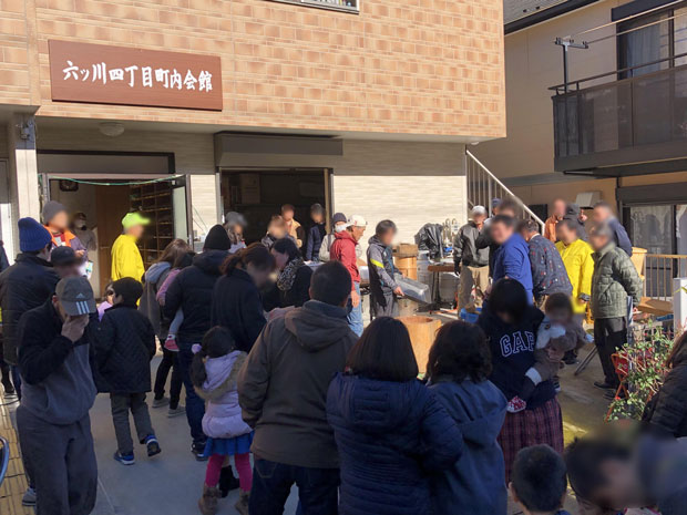 六ツ川四丁目町内会さんの餅つき1